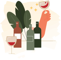 Logo qui représente des bouteilles de vins