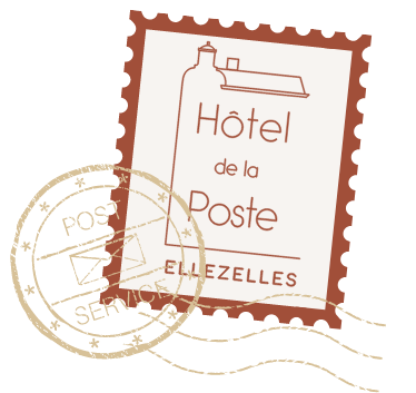 Logo de l'hôtel de la poste sous forme de timbre et cachet